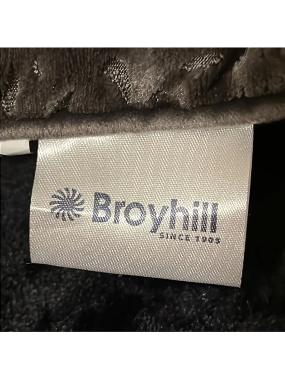 Broyhill Petals Dark Gray Lumbsr Throw Pillow~20in x 14in. x 3in.